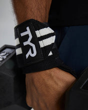 Cargar imagen en el visor de la galería, TYR Wrist Wraps - Solid (muñequeras elásticas) Negro - Blanco