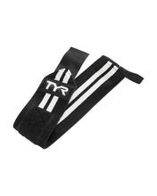 Cargar imagen en el visor de la galería, TYR Wrist Wraps - Solid (muñequeras elásticas) Negro - Blanco