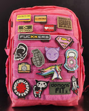 Cargar imagen en el visor de la galería, LEADER BAG 30 LTS BLACK ROSADO (PARCHES NO INCLUIDOS)