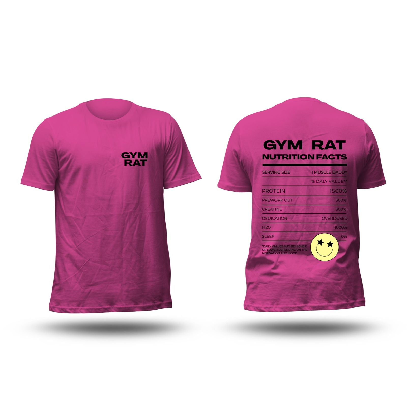 Camiseta GYM RAT (Algodon + Poliester) Rosa – TiendaCrossfity