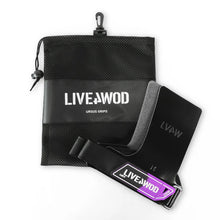 Cargar imagen en el visor de la galería, Grips (Calleras) URSUS 2.0 Sin Hueco LIVE4WOD Negro/lila (No necesitan magnesio)