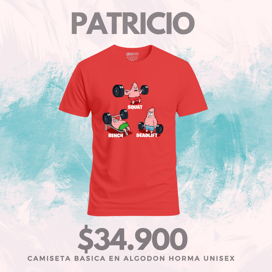 Camiseta Patricio Algodon Poliester Rojo