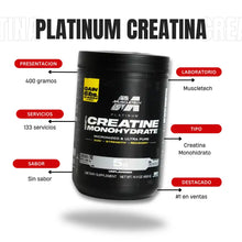 Cargar imagen en el visor de la galería, Creatina Platinum 100% Creatine Muscletech 400 GR (80 Servicios)