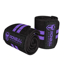 Cargar imagen en el visor de la galería, Muñequeras IRON BULL Dama Originales Negro / Morado