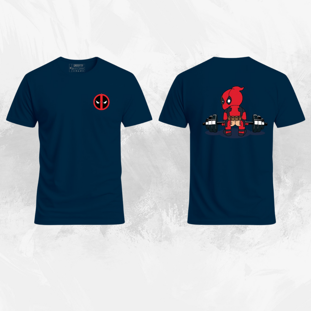 Camiseta Deadpool (Algodon + Poliester) Azul Oscuro