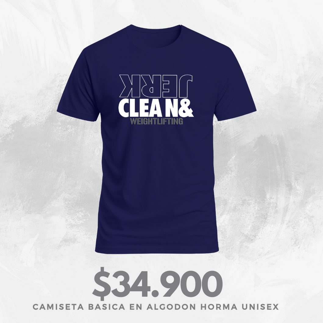 Camiseta Clean & Jerk (Algodon + Poliester) Azul Oscuro