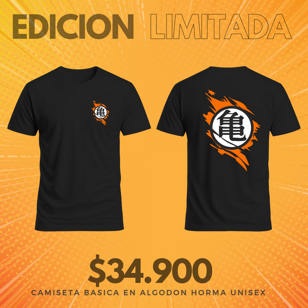 Camiseta  Dragon Ball  (Algodon + Poliester)  Negro