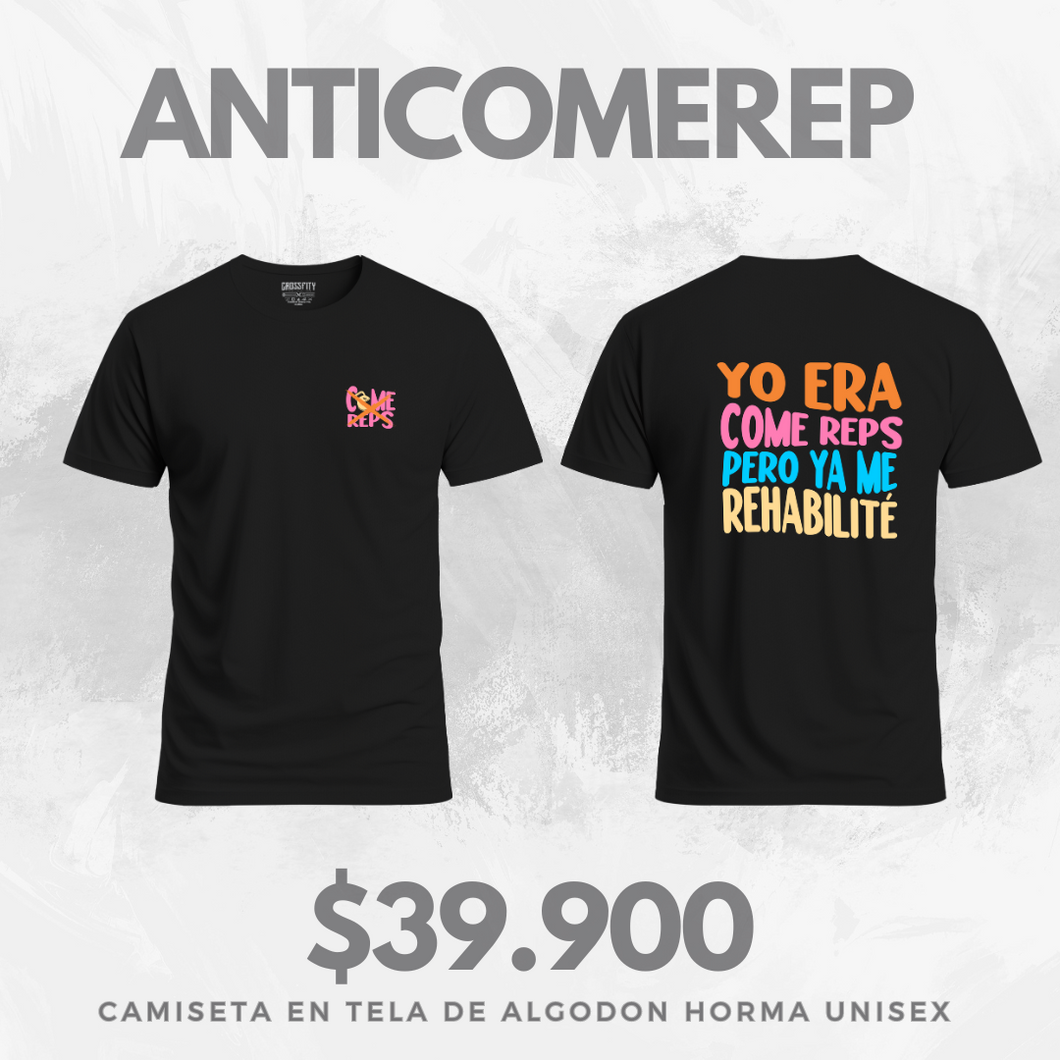 CAMISETA COME REP REHABILIDADO  (ALGODON POLIESTER) NEGRO