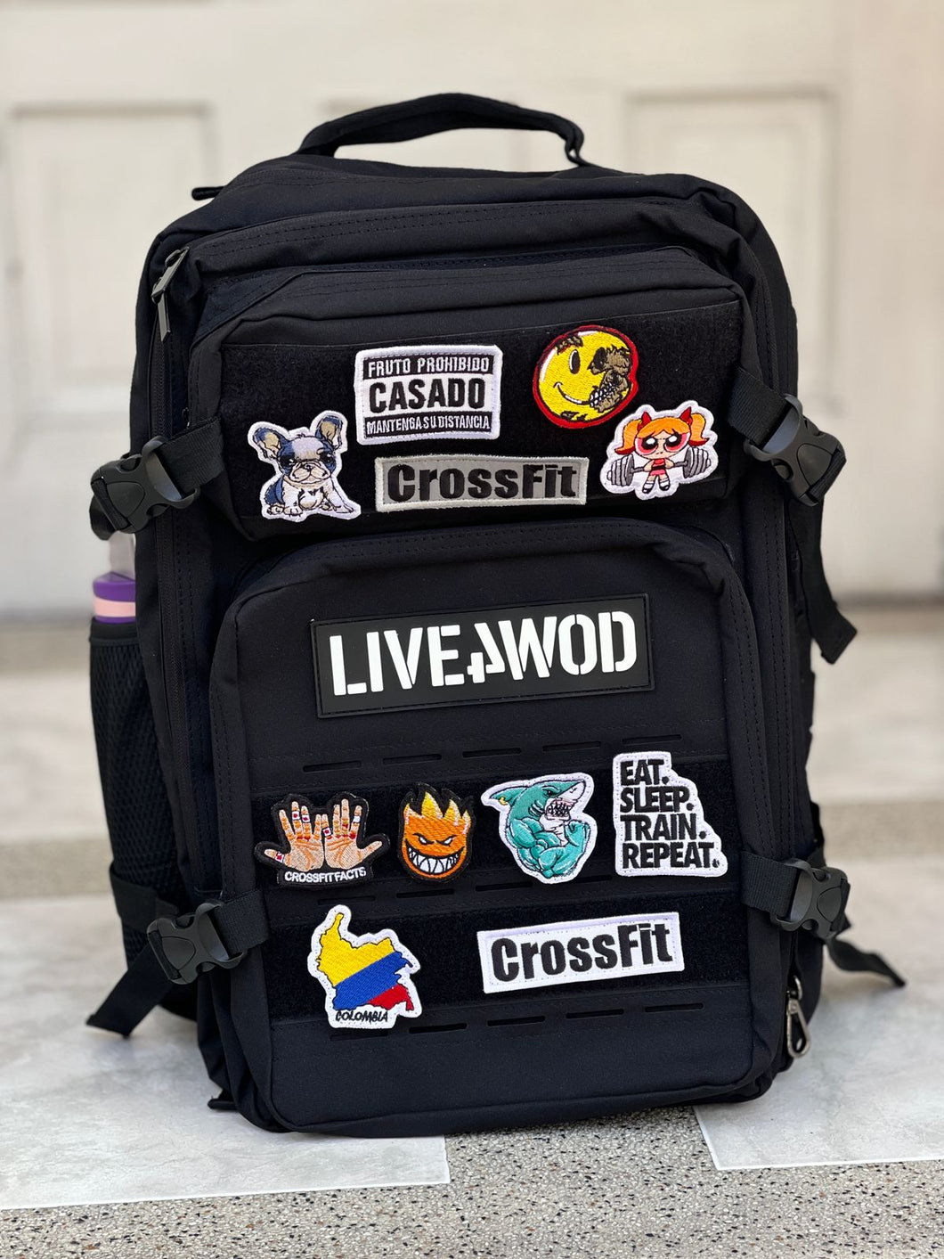 Morral Tactico LIVE4WOD 45 LITROS NEGRO (no incluye parches)