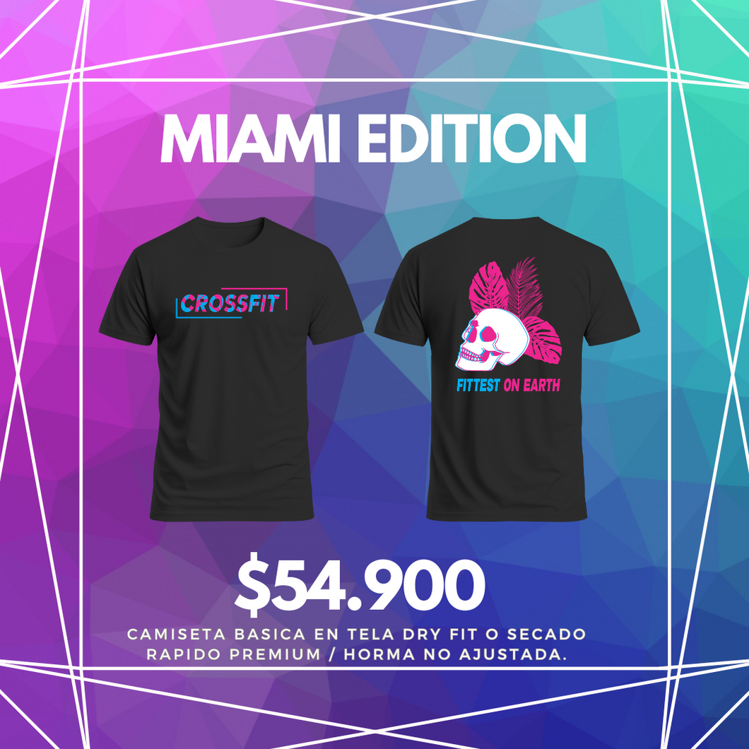 Camiseta Dry Fit Crossfit Miami v2 Negro