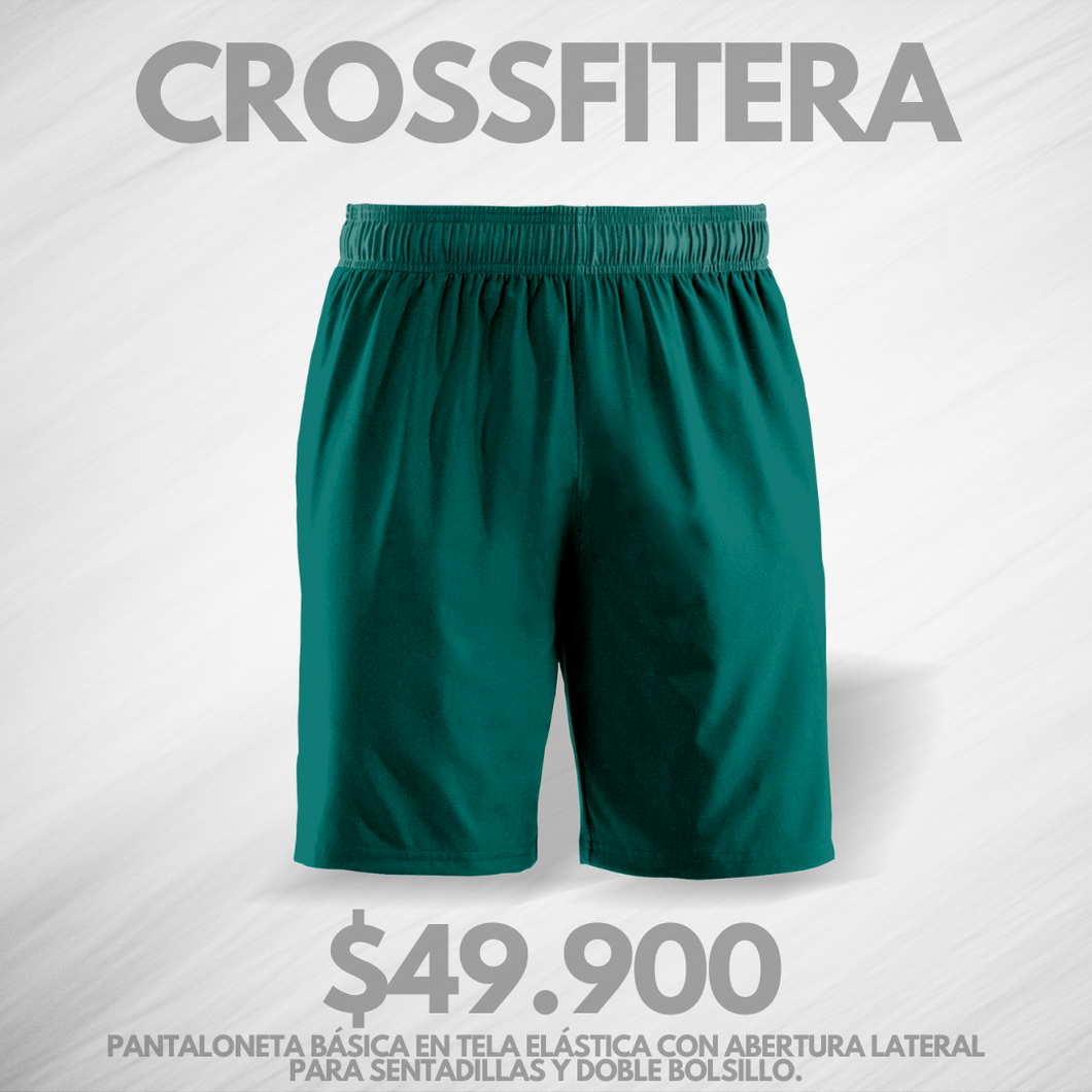 Pantaloneta Crossfity Basica 3.0  Verde Petroleo