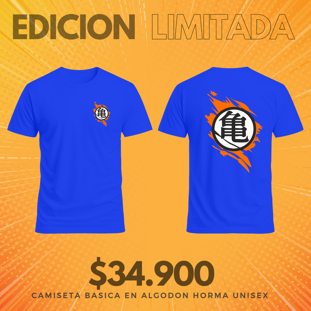 Camiseta  Dragon Ball  (Algodon + Poliester) Azul