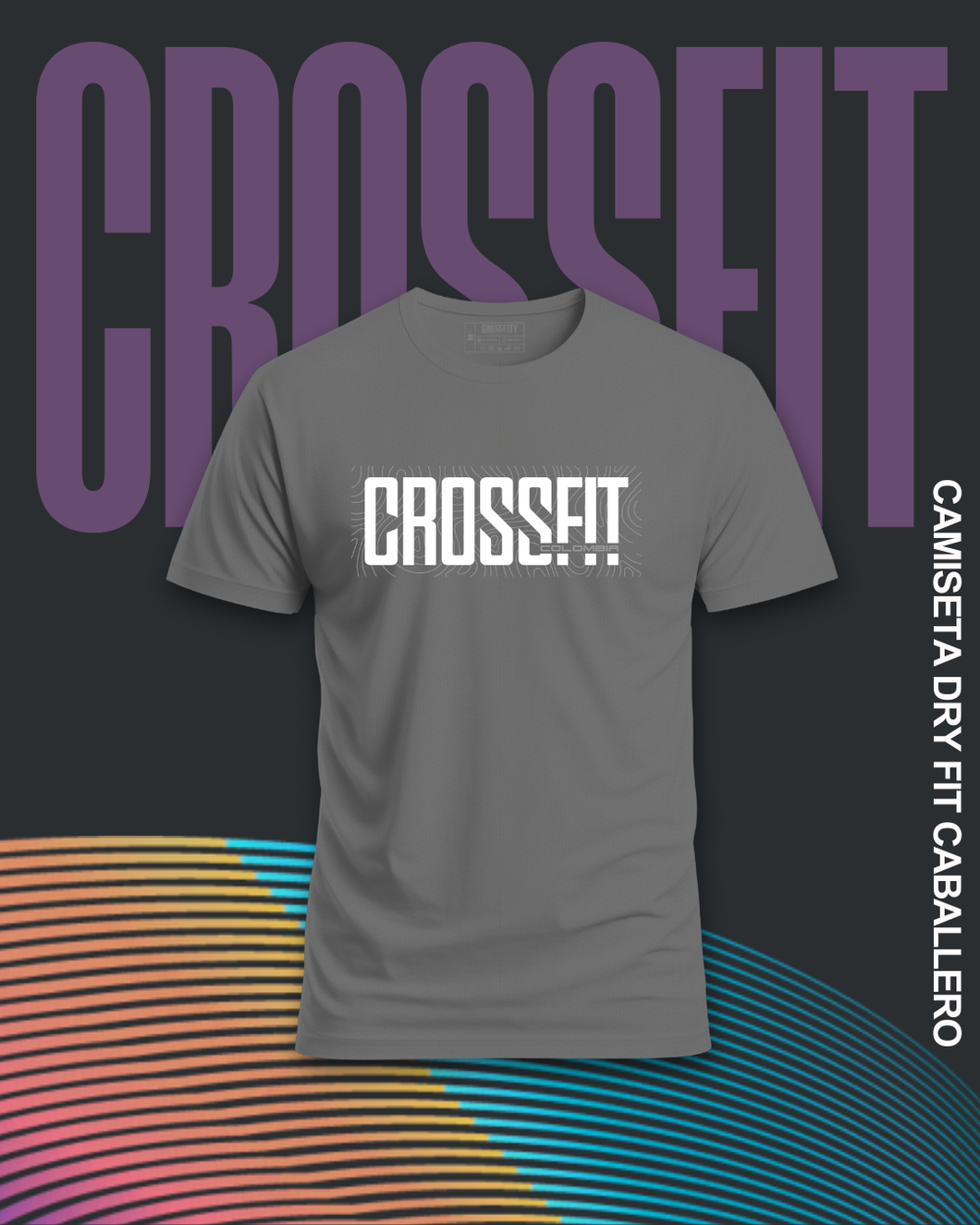 Camiseta crossfit colombia v4 Gris