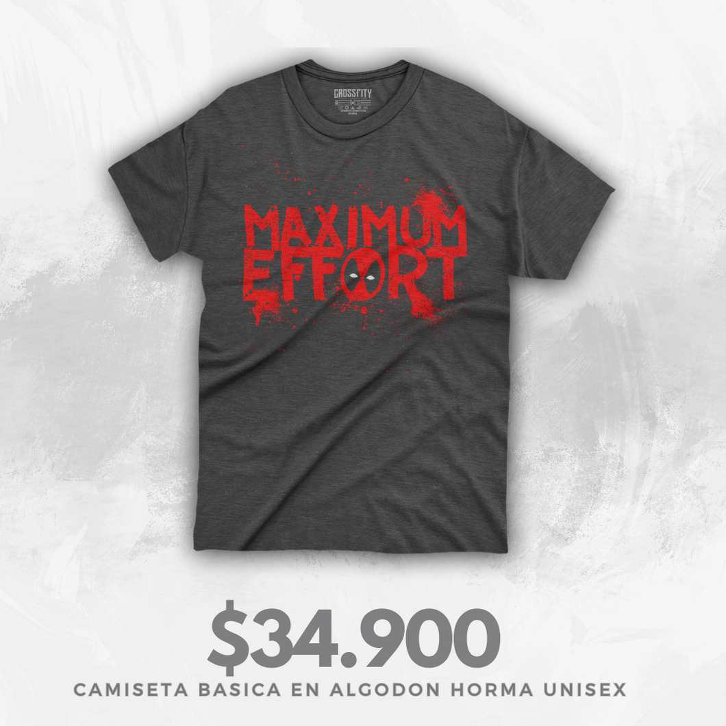 Camiseta Deadpool v2 (Algodon + Poliester) Gris oscuro
