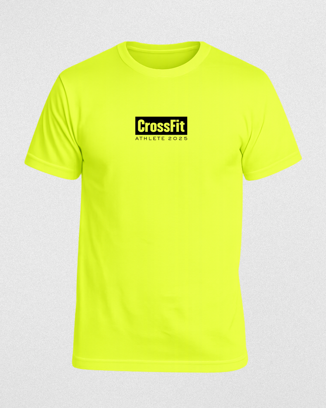 Camiseta Crossfit Athlete 2025 Algodon Amarillo Neon Jaspe