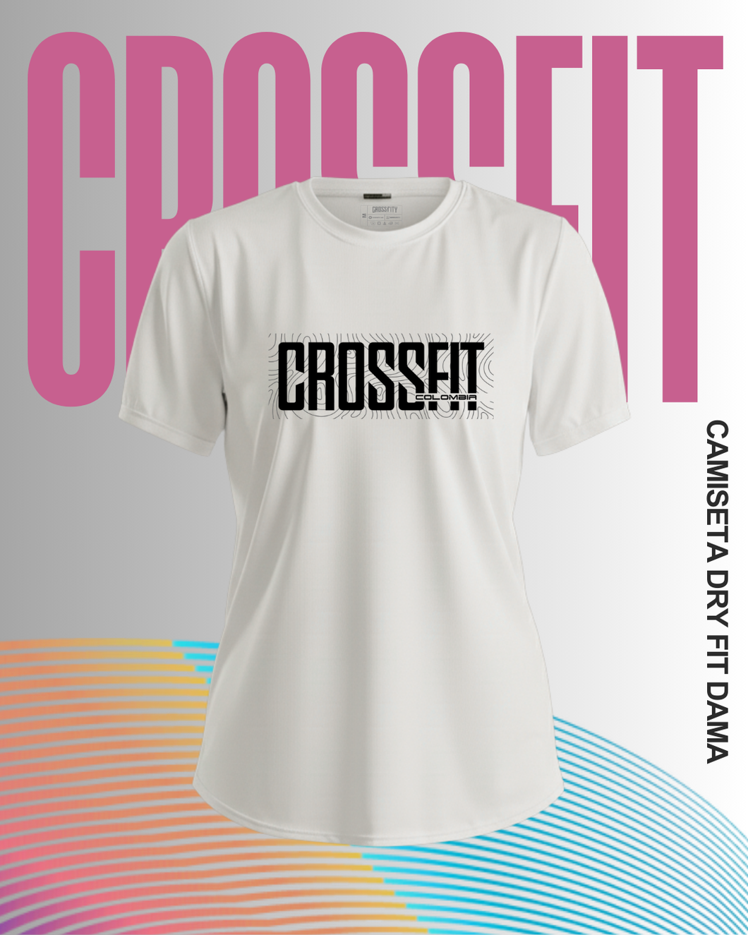Camiseta crossfit colombia v4 Damas blanco