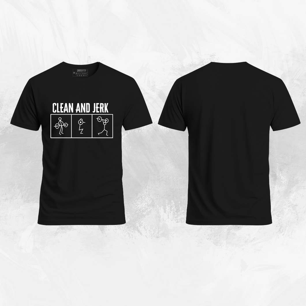 Camiseta Clean And Jerk V2 (Algodon + Poliester) NEGRA