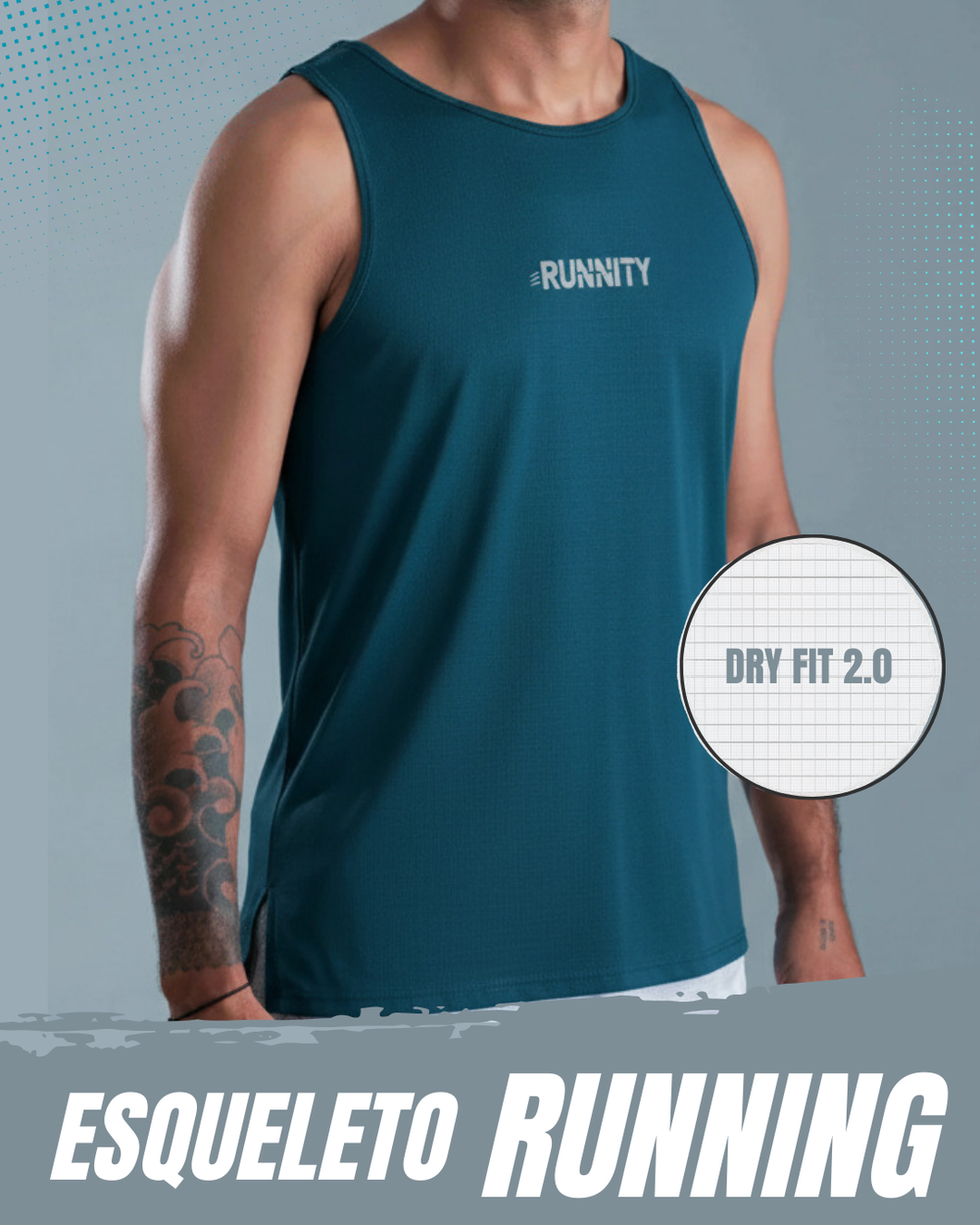 ESQUELETO RUNNING CABALLERO DRY FIT 2.0 PETROLEO