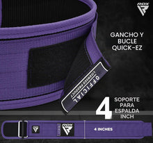 Cargar imagen en el visor de la galería, Cinturón RDX Auto Lock 4” para Levantamiento de Pesas y CrossFit
