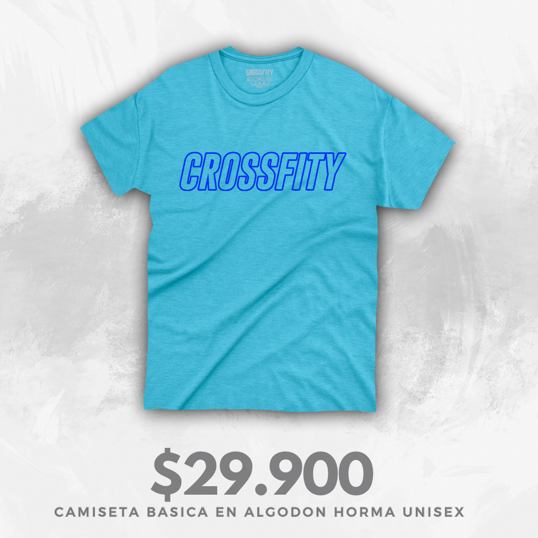 Camiseta Crossfity Black (Algodon + Poliester) agua