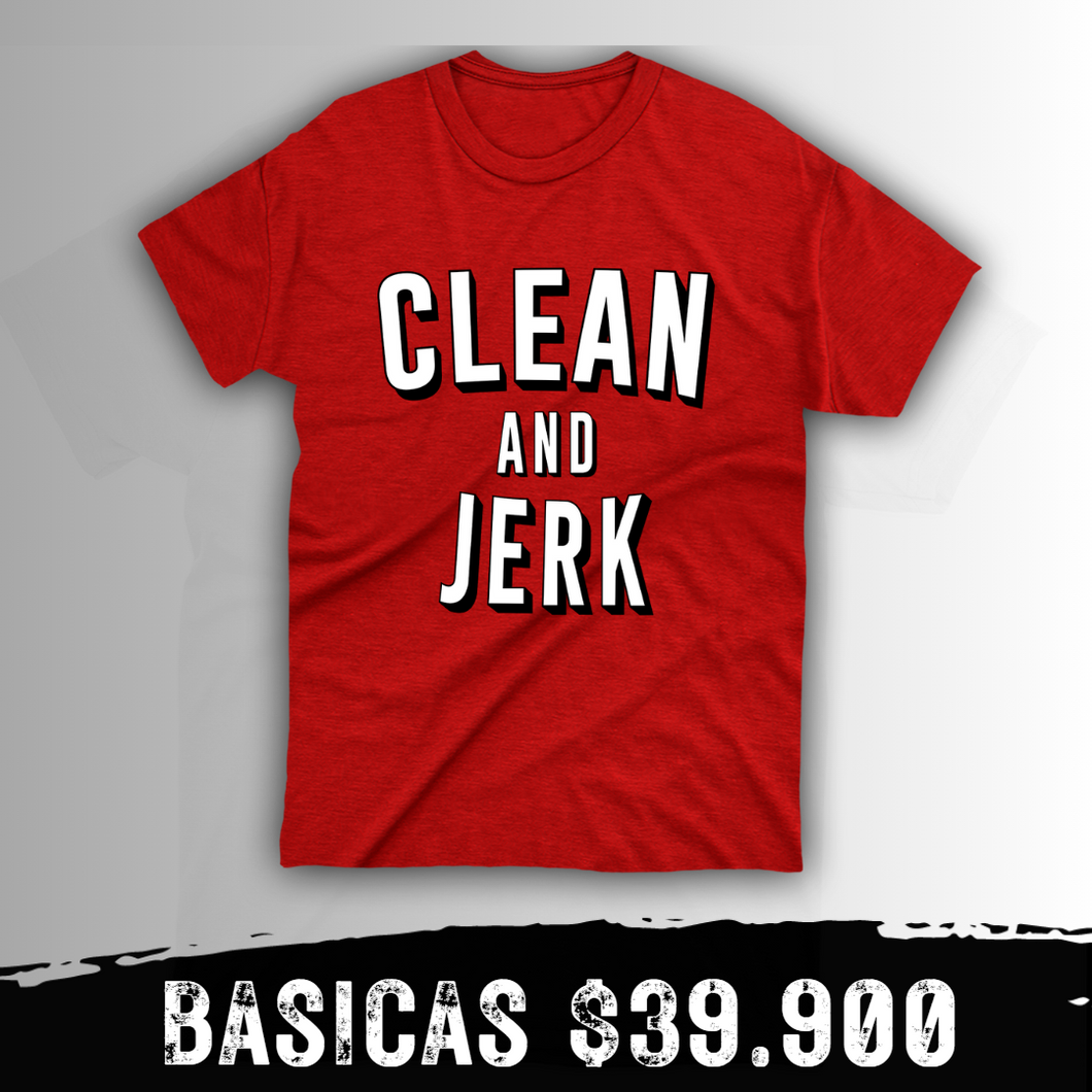Camiseta CLEAN AND JERK (Algodon + Poliester) ROJO