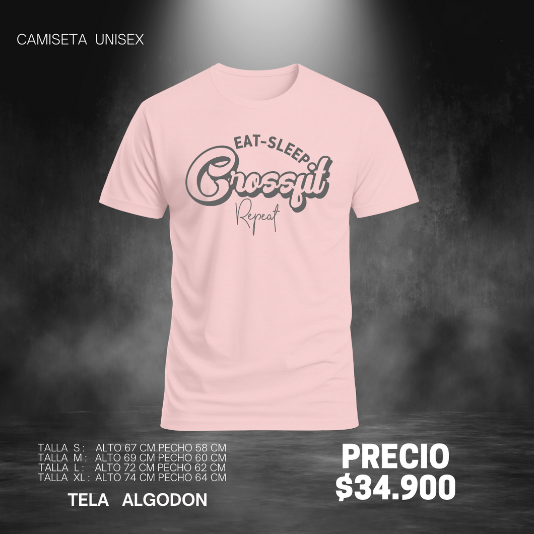 Camiseta Crossfit Repeat (Algodon + Poliester) Palo de rosa