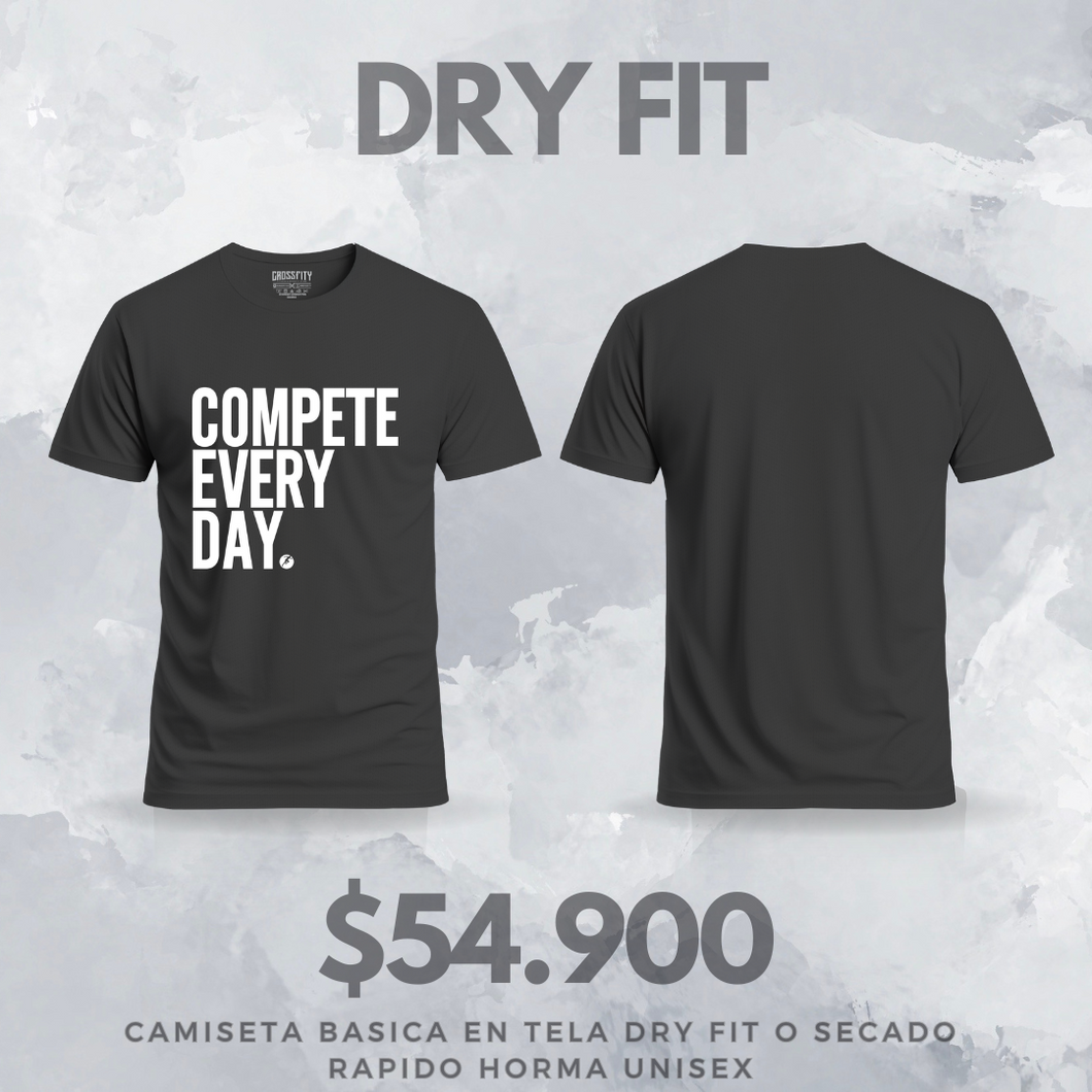 Camiseta Compete every day (Dry Fit) Negro