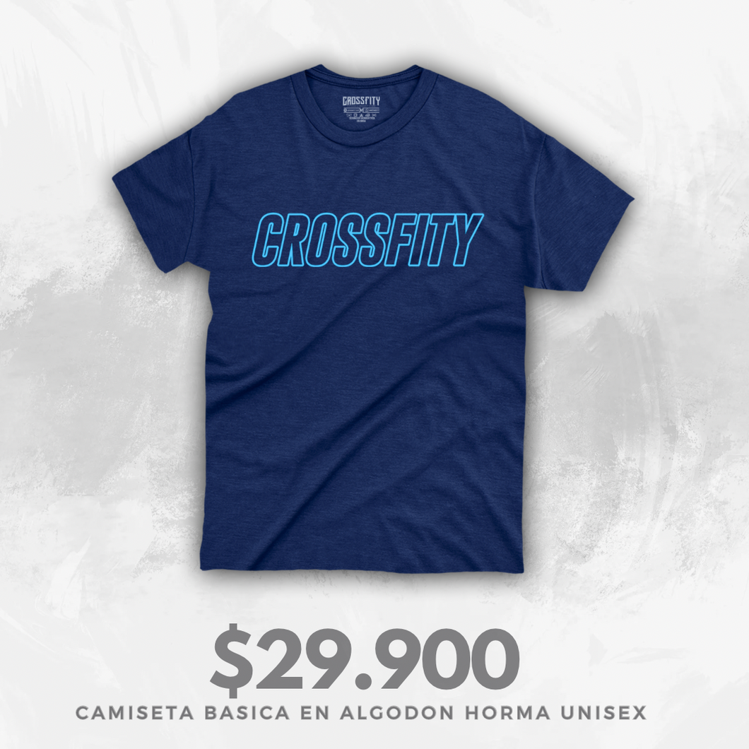 Camiseta Crossfity Black (Algodon + Poliester) Azul oscuro