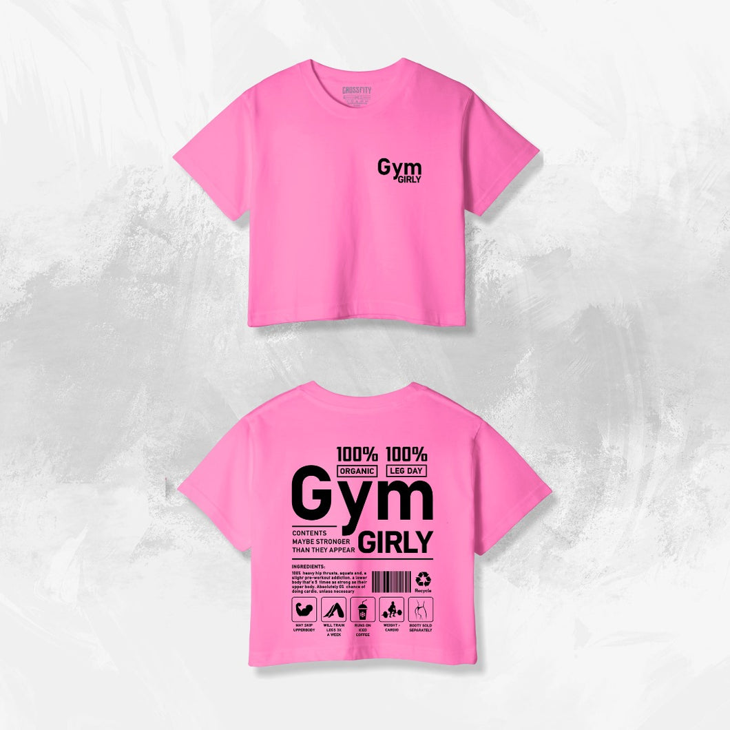 CROP TOP Gym Girly (ALGODON POLIESTER) ROSA