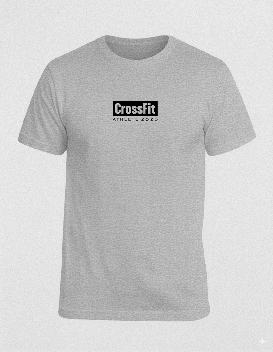 Camiseta Crossfit Athlete 2025 Algodon gris jaspe