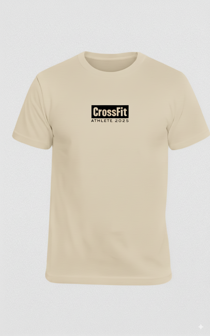 Camiseta Crossfit Athlete 2025 Algodon Nude claro