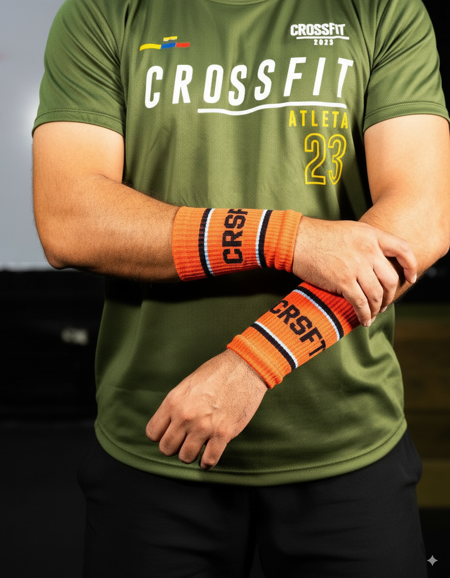 Muñequeras de sudor Crossfity Naranja Neon