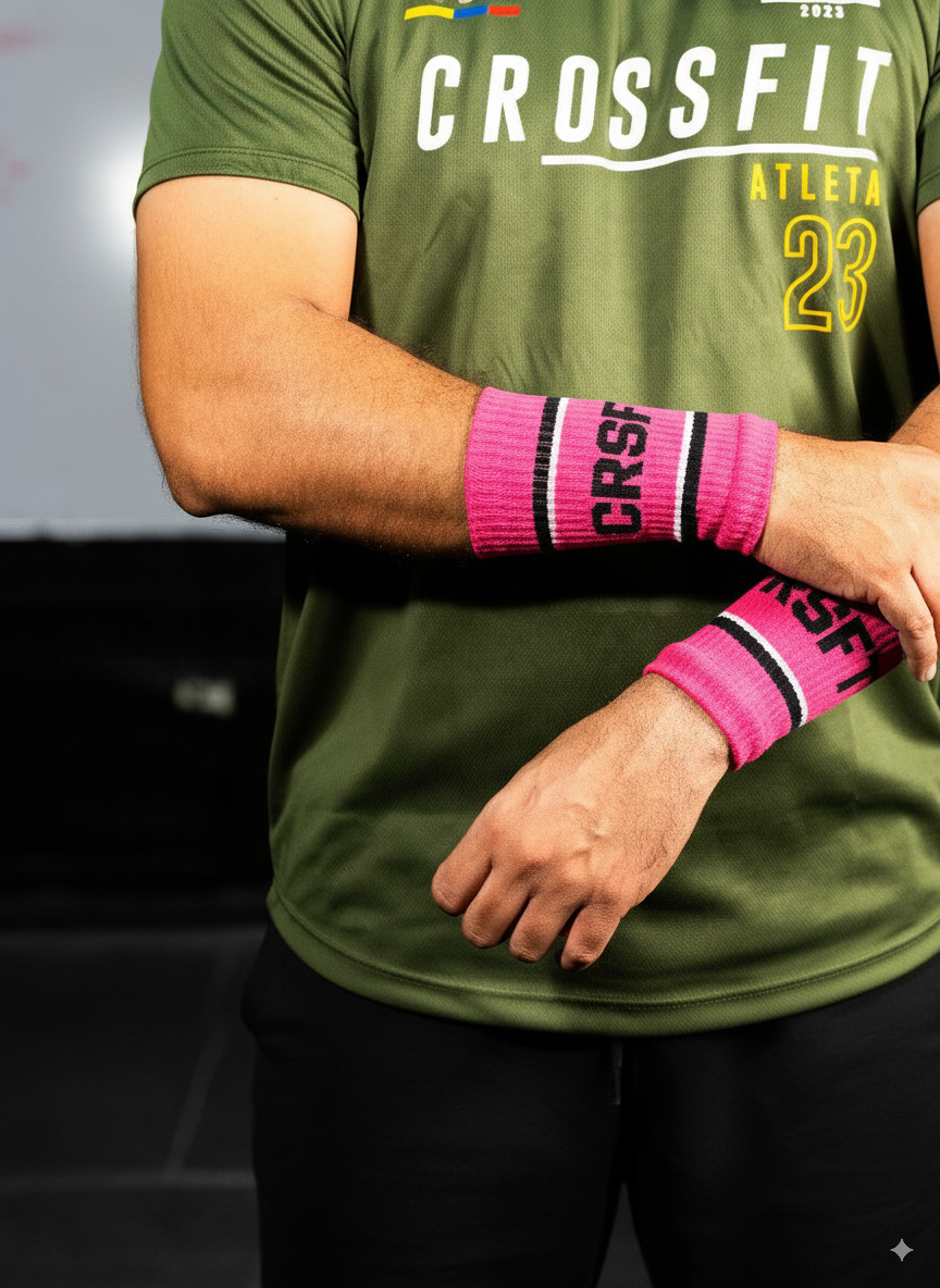 Muñequeras de sudor Crossfity Fucsia Neon
