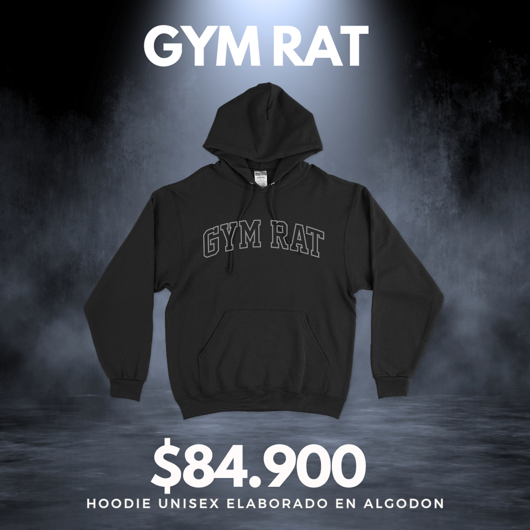 Hoodie Unisex Gym Rat NEGRO