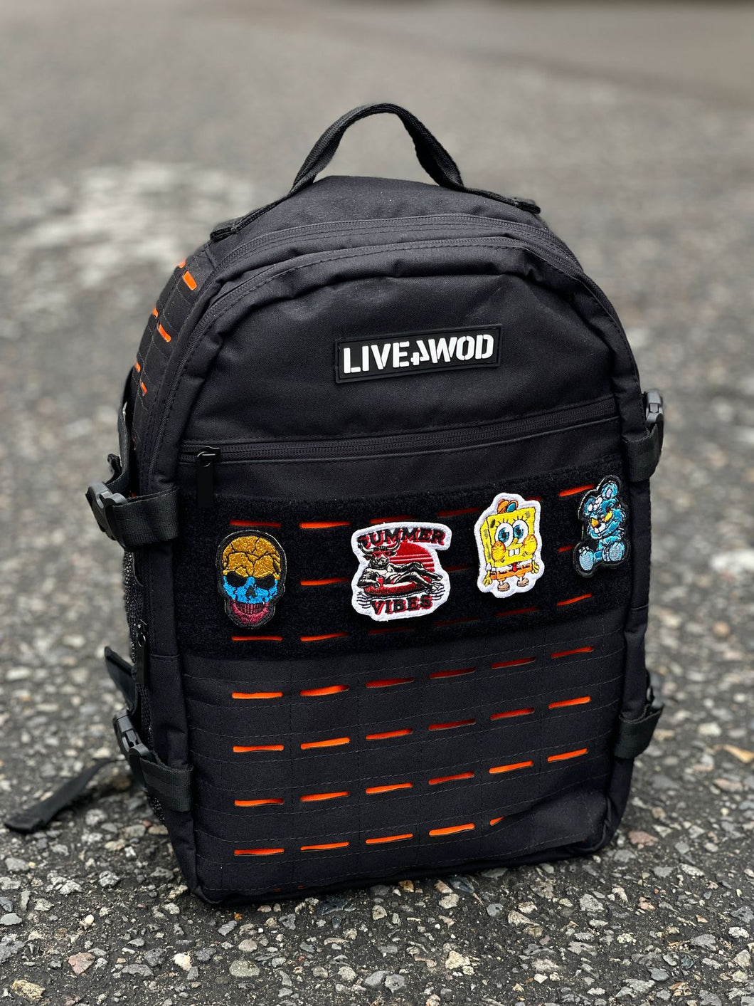 Morral Tactico LIVE4WOD 4.0 NEGRO/NARANJA