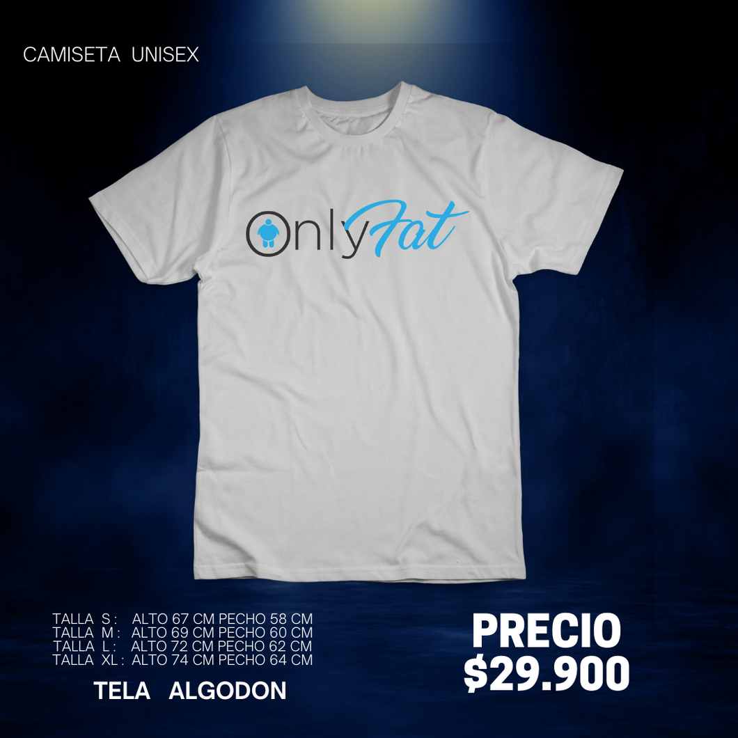 Camiseta  OnlyFat (Algodon + Poliester) Blanco