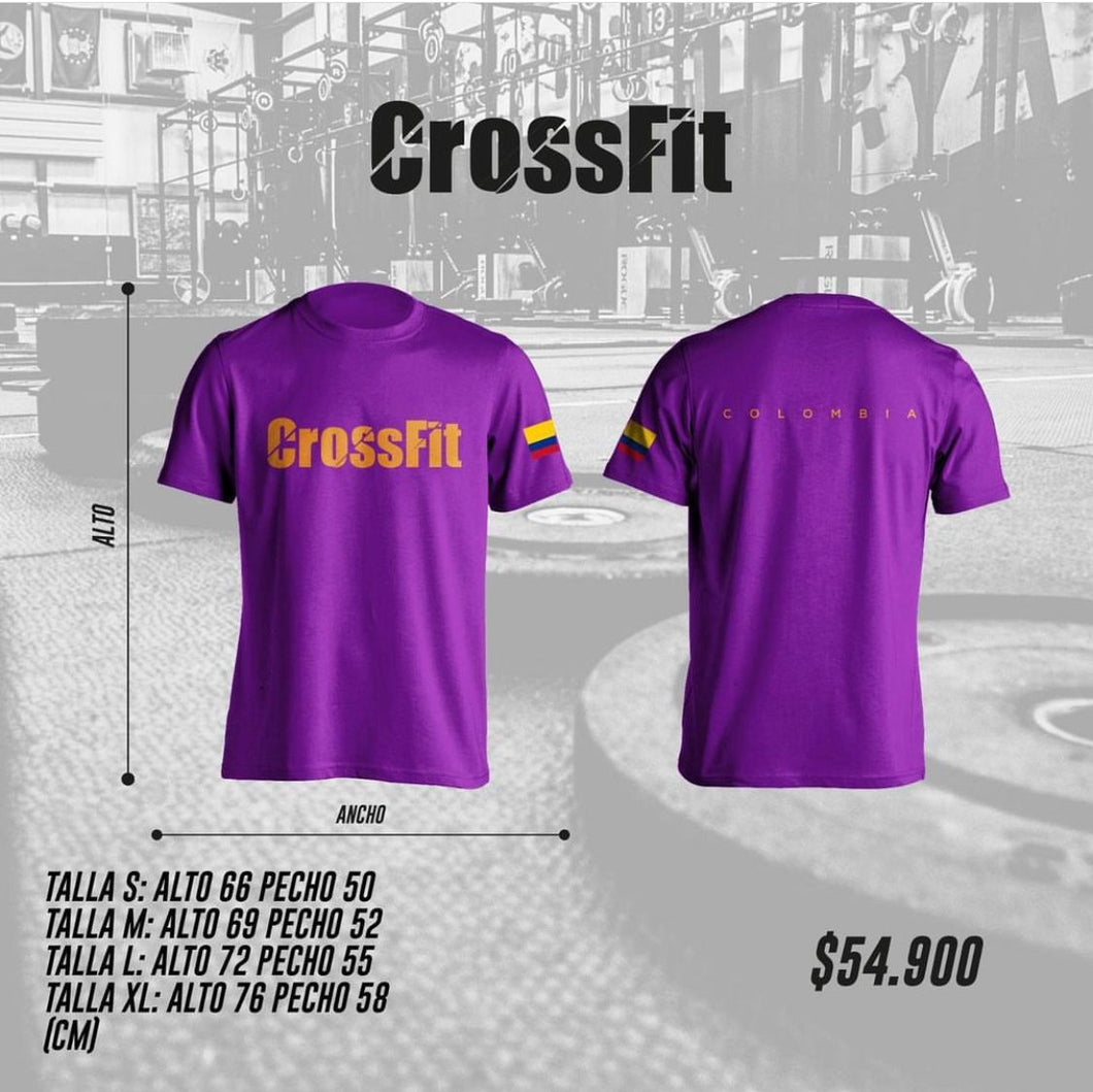 Camiseta Dry Fit Crossfit V1 Morada/Naranja