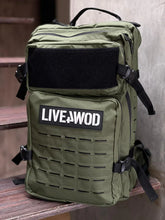 Cargar imagen en el visor de la galería, Morral Tactico LIVE4WOD 45 LITROS Verde Militar  (no incluye parches)
