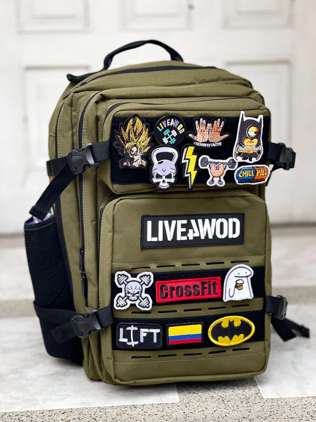 Morral Tactico LIVE4WOD 45 LITROS Verde Militar  (no incluye parches)