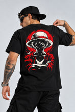 Cargar imagen en el visor de la galería, Camiseta Monkey D. Luffy- Negro/Blanco/Rojo - Tela Fria
