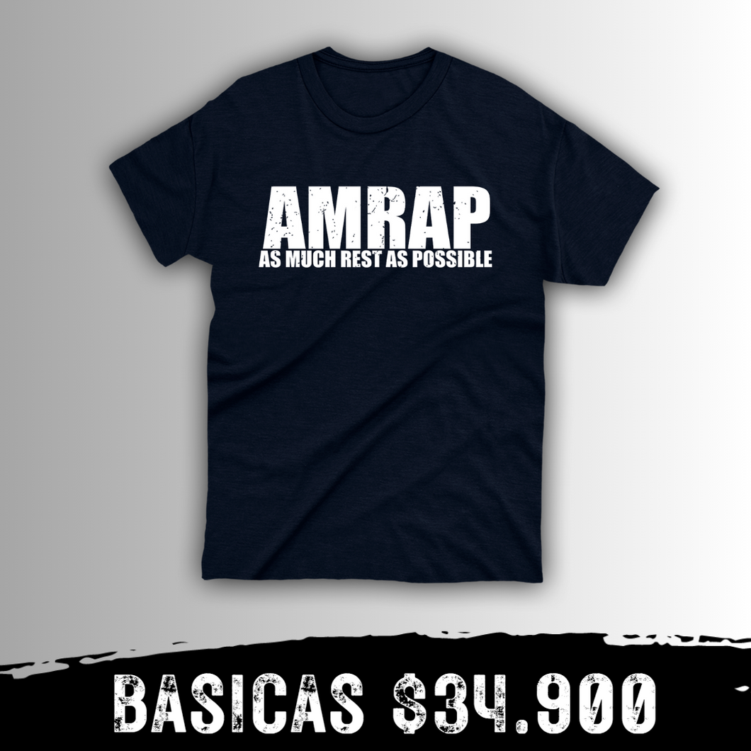Camiseta AMRAP  (Algodon + Poliester) Negro