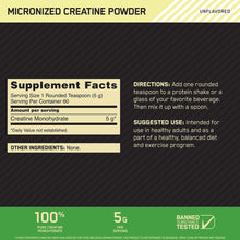 Cargar imagen en el visor de la galería, Creatina Micronizada Optimum Nutrition – 60 Servicios (Creatine Powder)

