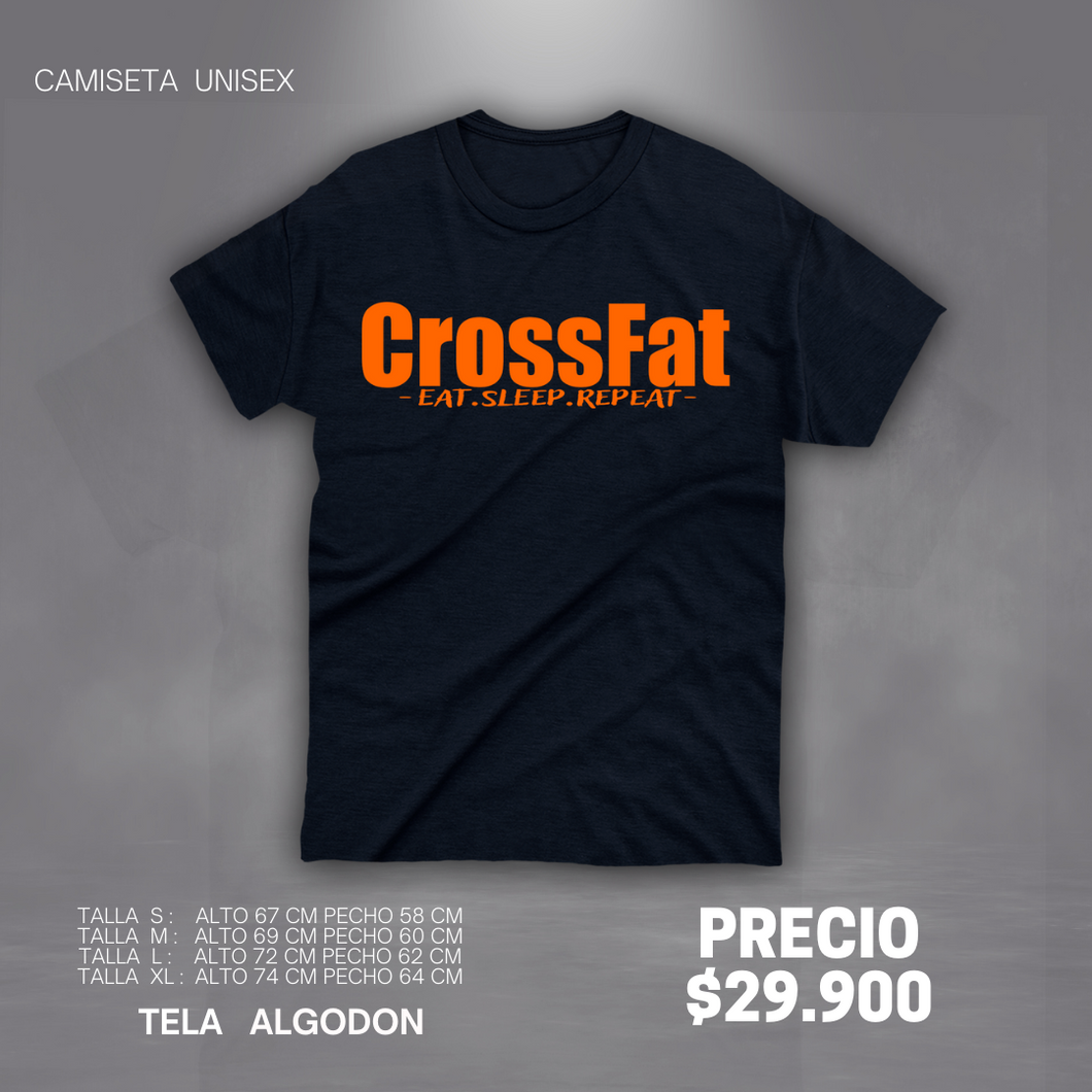 Camiseta Crossfat (Algodon + Poliester) Negro
