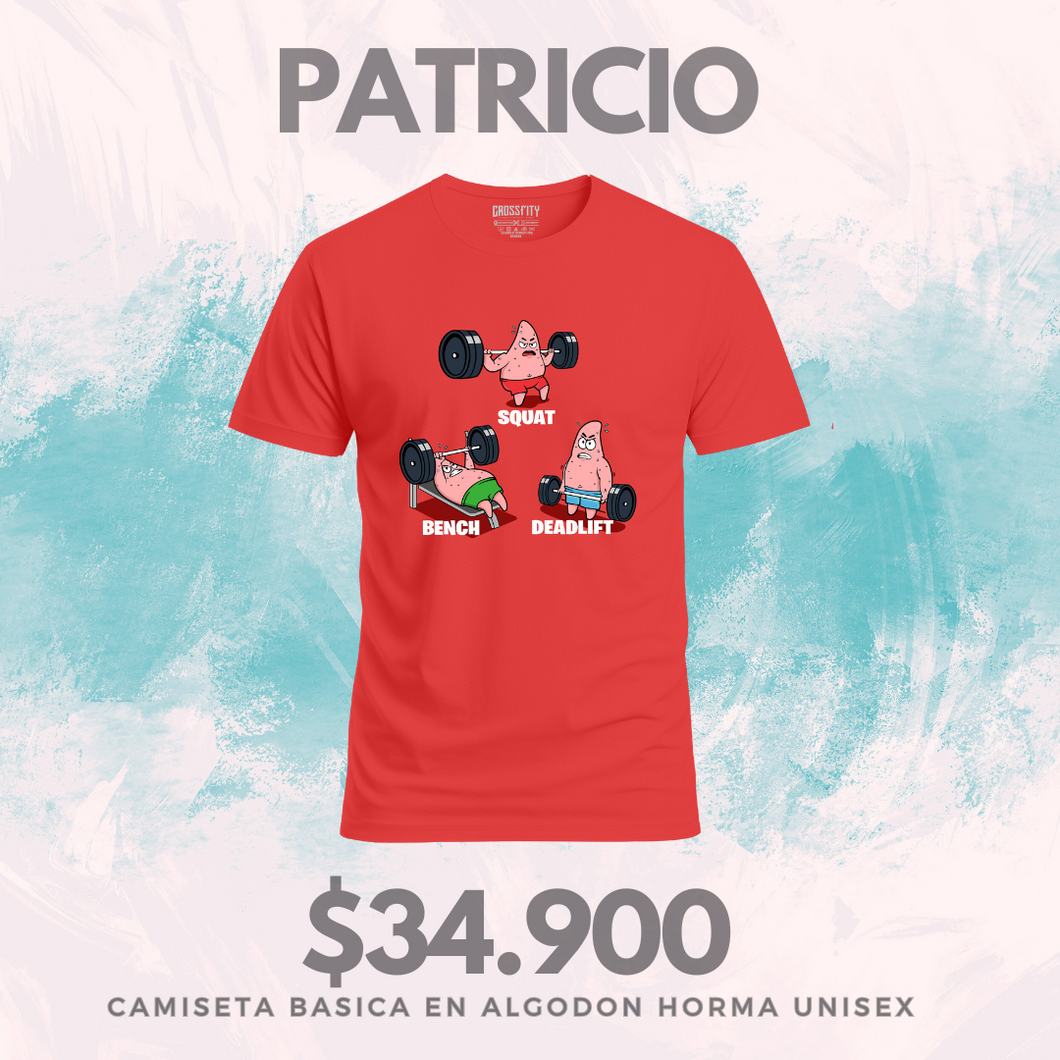 Camiseta  Patricio (Algodon + Poliester) Rojo