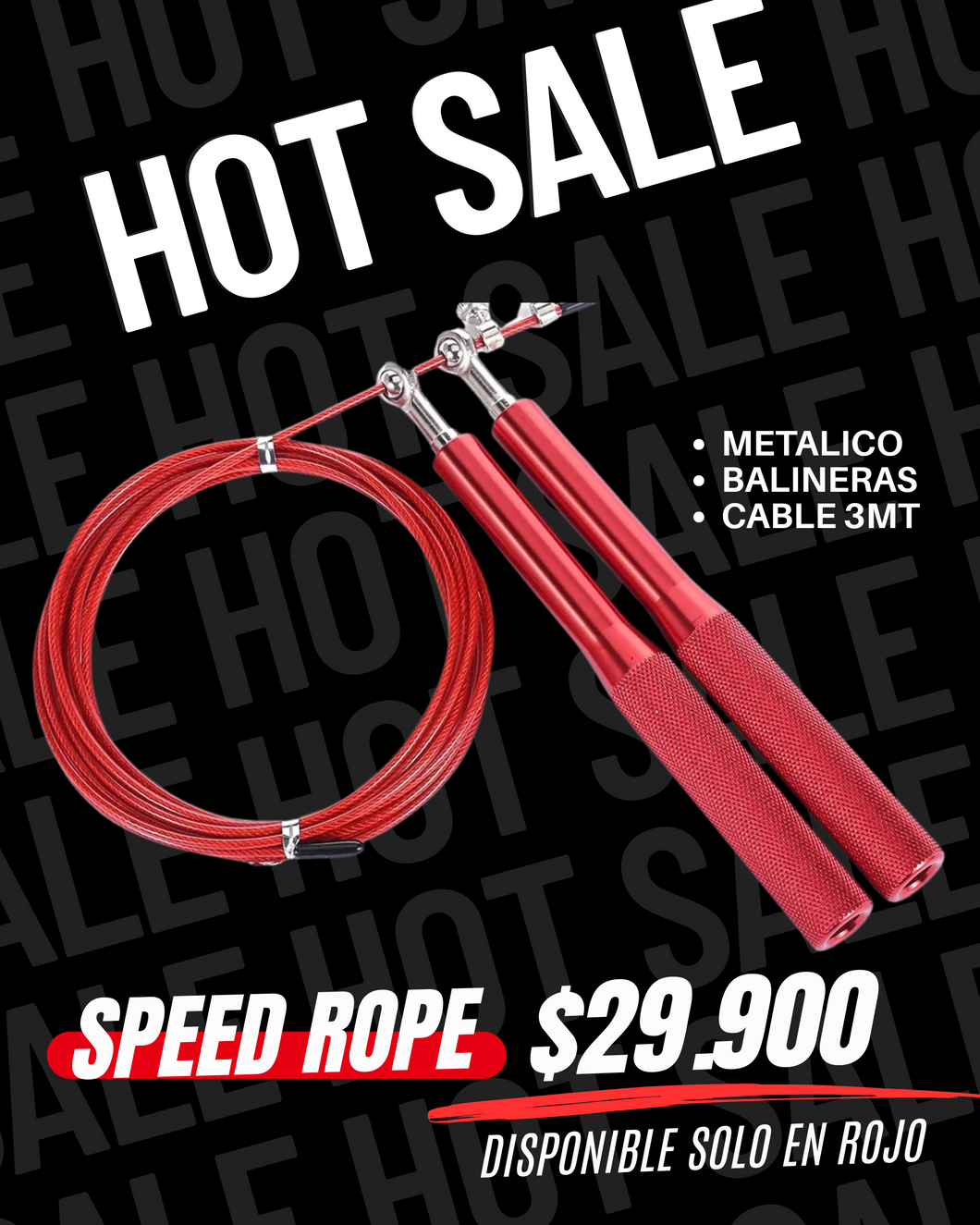 Lazo Rápido Metalico ajustable 3.0 Rojo