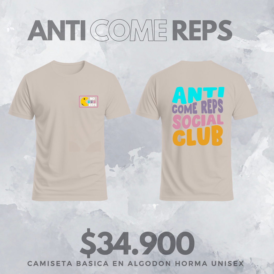 Camiseta  Anticome Rep Social Club (Algodon + Poliester) Nude