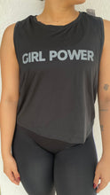 Cargar imagen en el visor de la galería, Tank Top Horma Dama Tela Dry Fit Girl Power Negro
