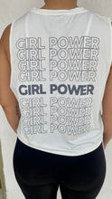 Cargar imagen en el visor de la galería, Tank Top Horma Dama Tela Dry Fit Girl Power Blanco
