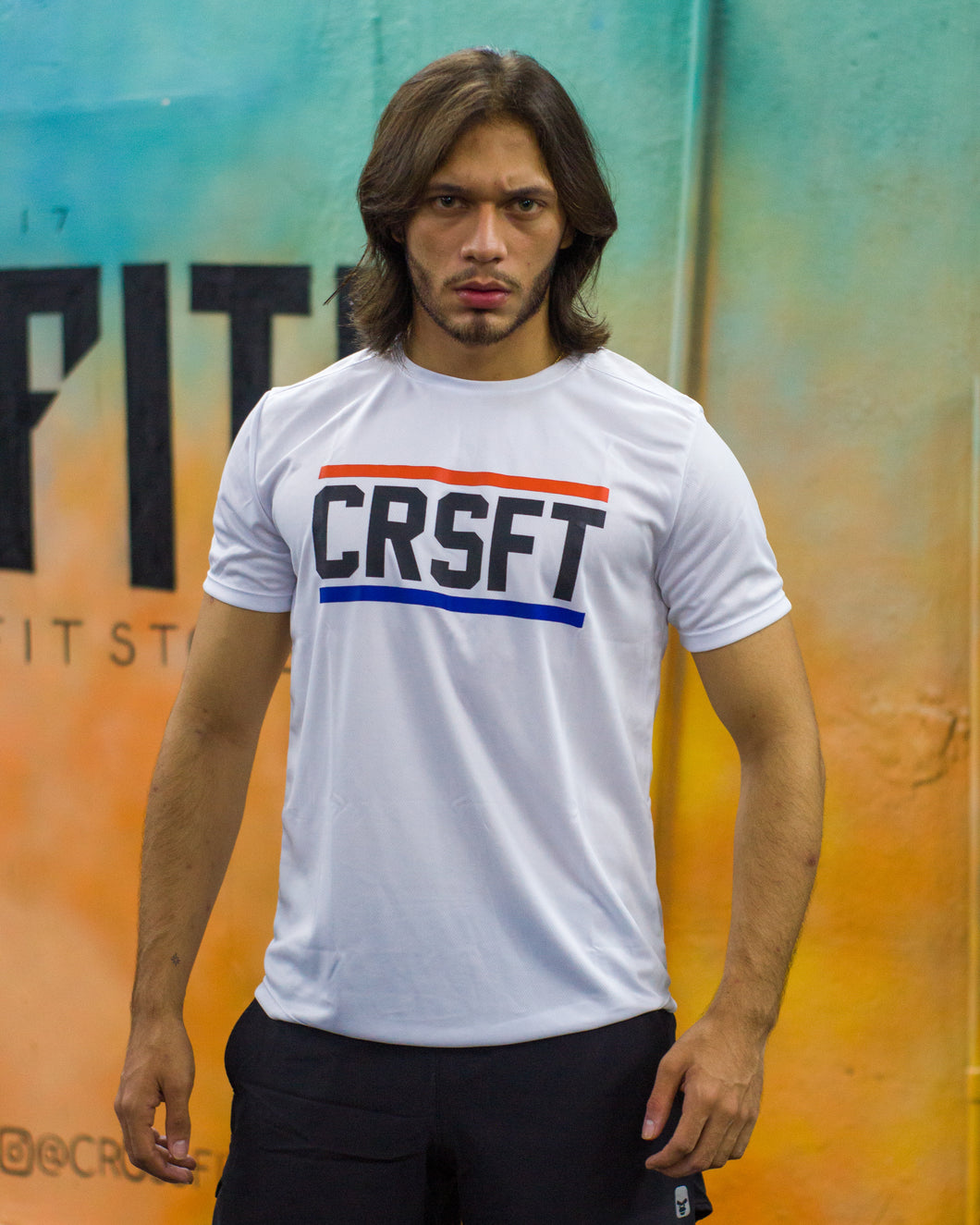 Camiseta CRFT  Blanco / Tricolor (Dry Fit)