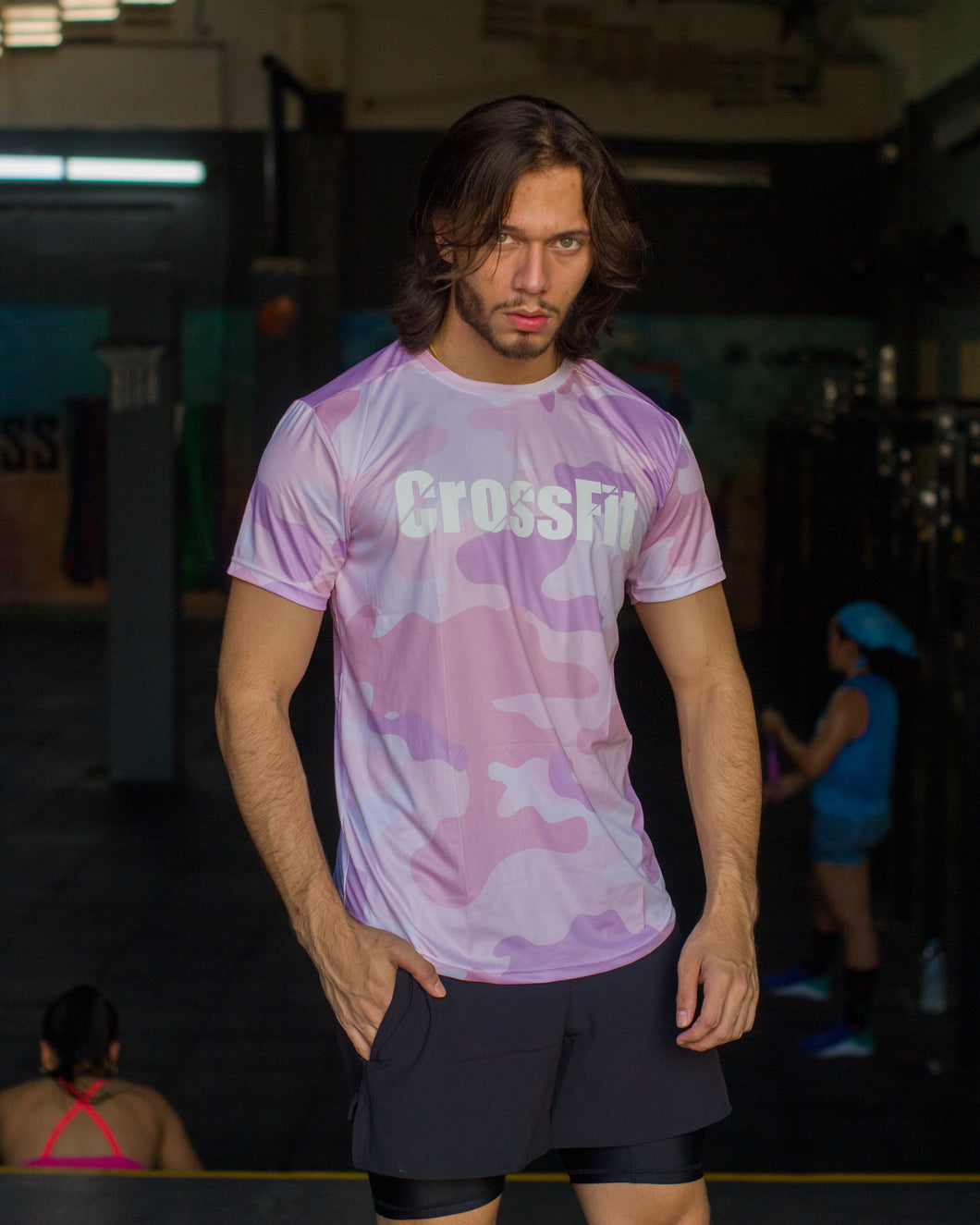 Camiseta Crossfit Camo Rosa (Dry Fit 2.0)